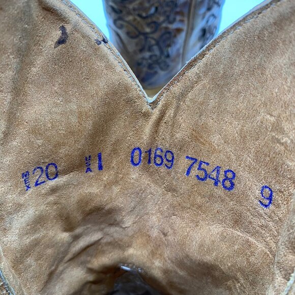 Jar Boot's Made in Mexico Tan Leather Cut-Out/Embroidery Snip Toe boots Girl 1 - Picture 13 of 14